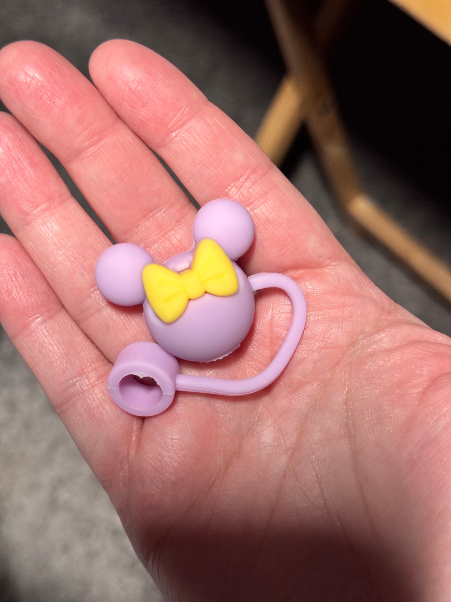 Mouse Head with Bow 3D Straw Topper