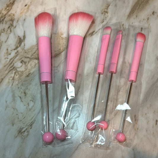 Light Pink Beadable Makeup Brush set of 5