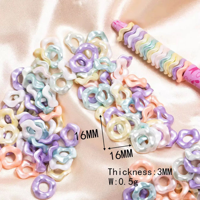 14mm Opal Wavy Spacer Mix of 10