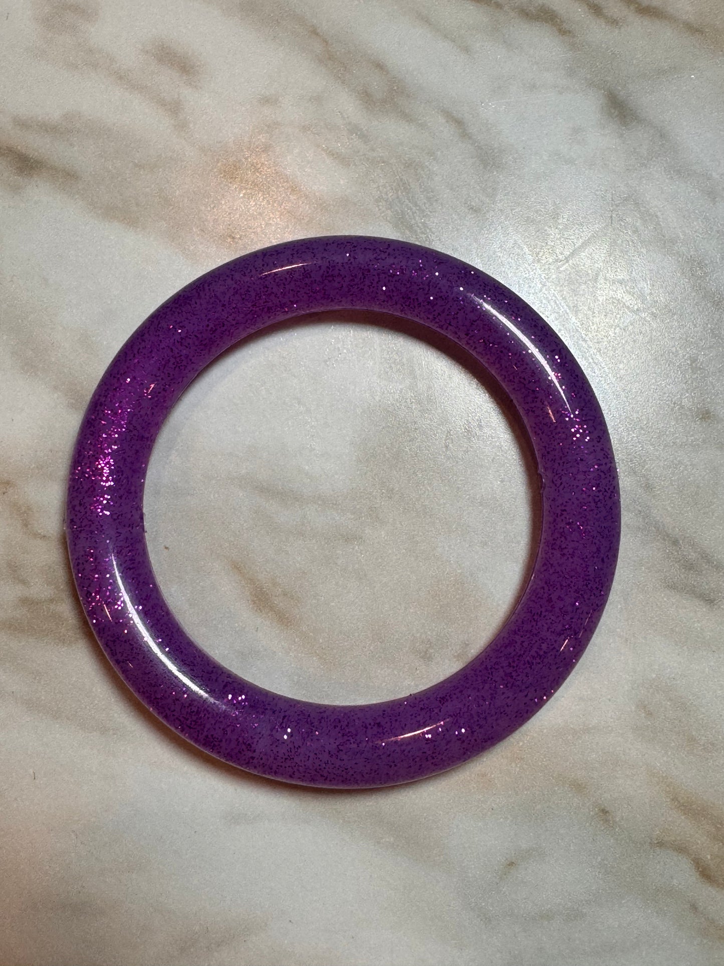 Neon Purple Jelly65mm Glitter Silicone Ring