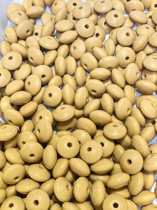 Barley 12mm Solid Color Lentil Bead