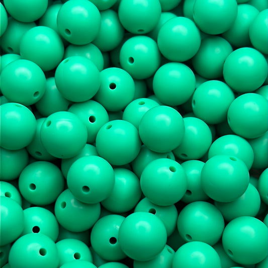 Kelly Green 15mm Solid Color Silicone Bead