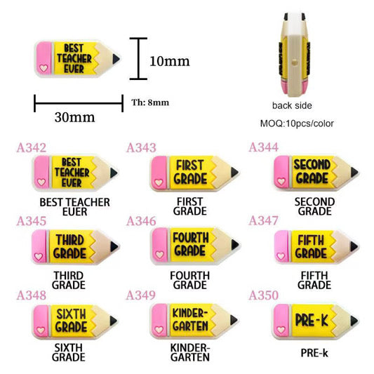 Pre-K Pencil Silicone Focal