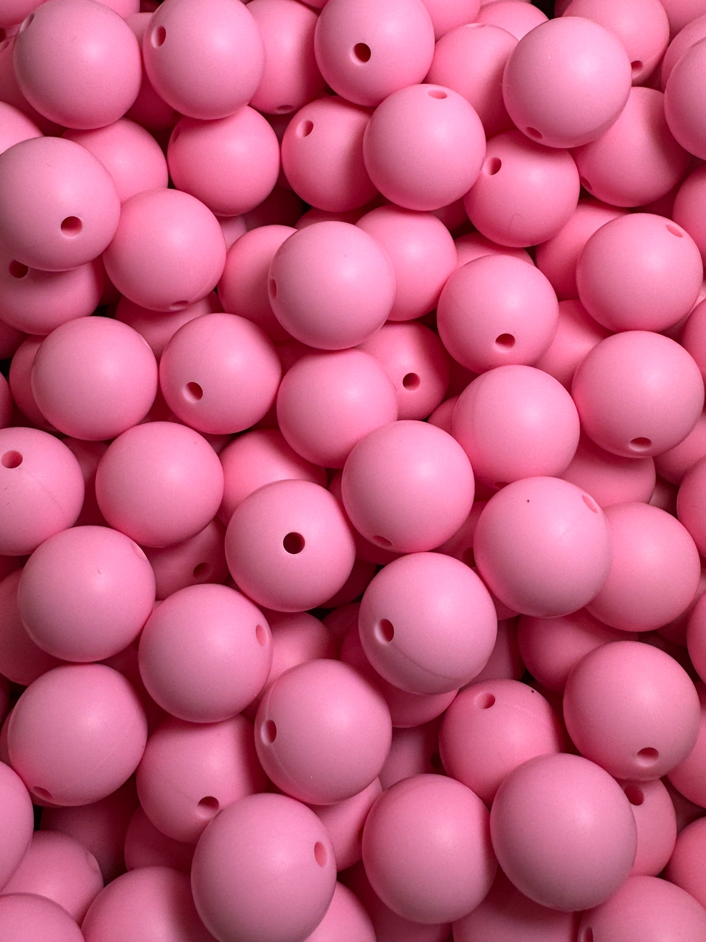 Pretty in Pink 15mm Solid Color Silicone Bead