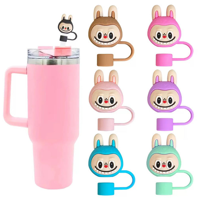 LaBu 3D Tan Ears Straw Toppers