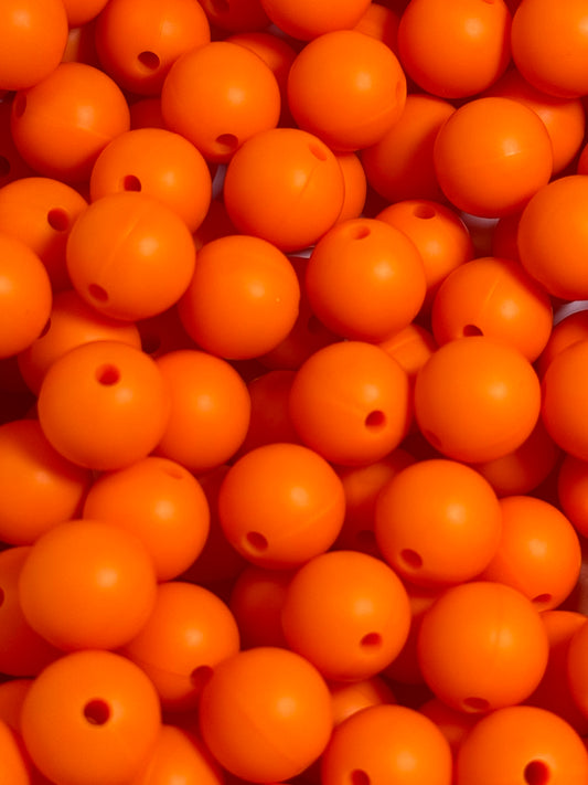 Orange 12mm Solid Color Round Bead