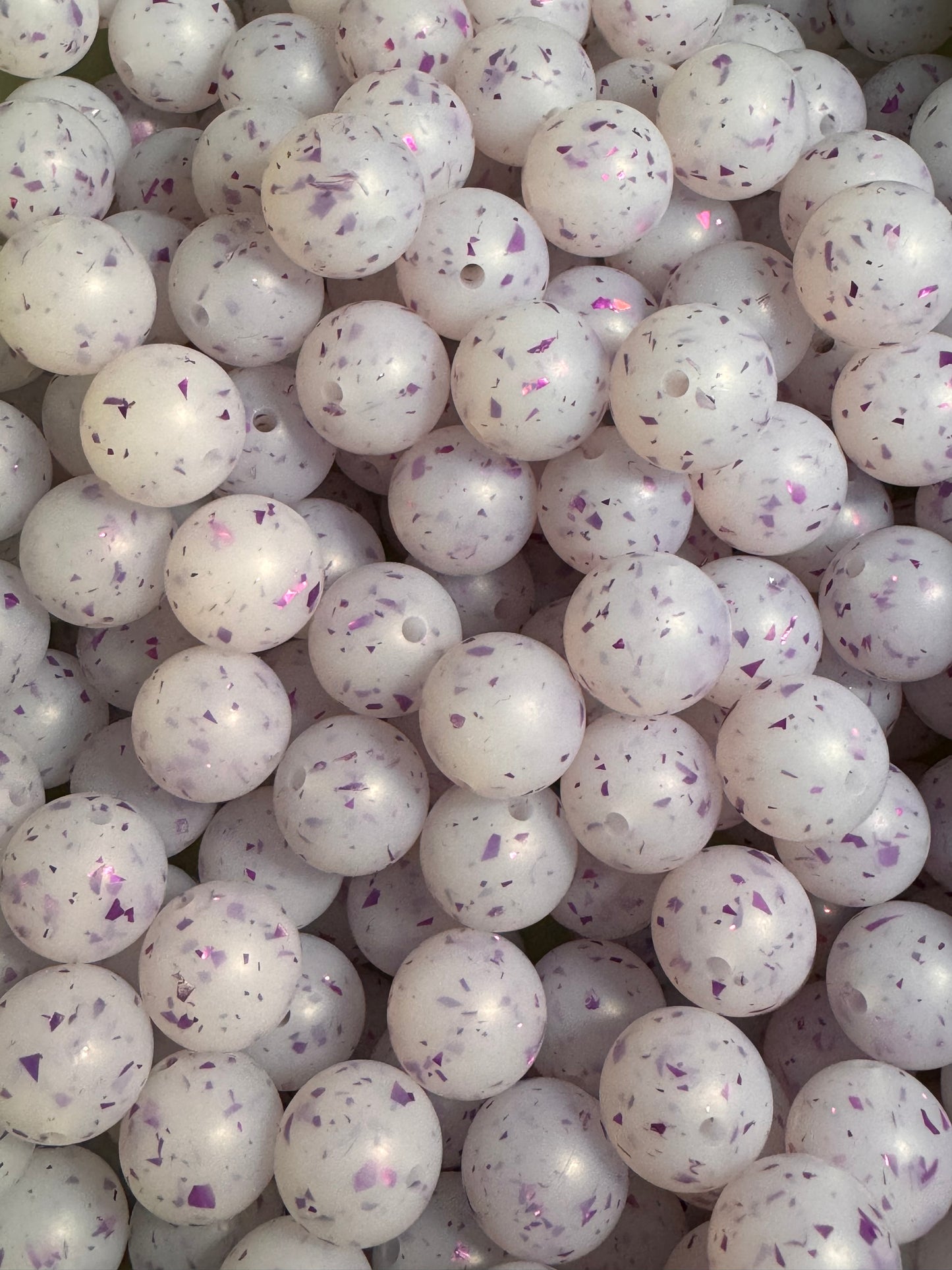 Purple 15mm Silicone Sparkle Bead