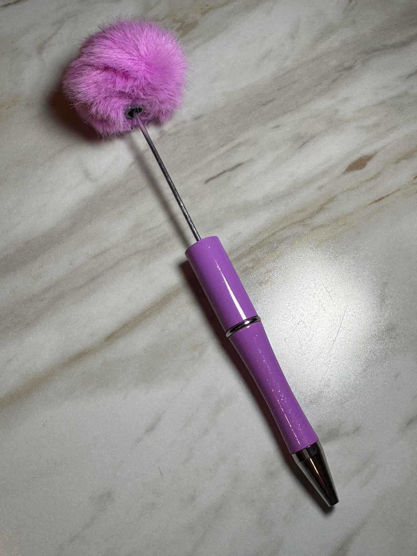 Lilac Poof Top Plastic Pens