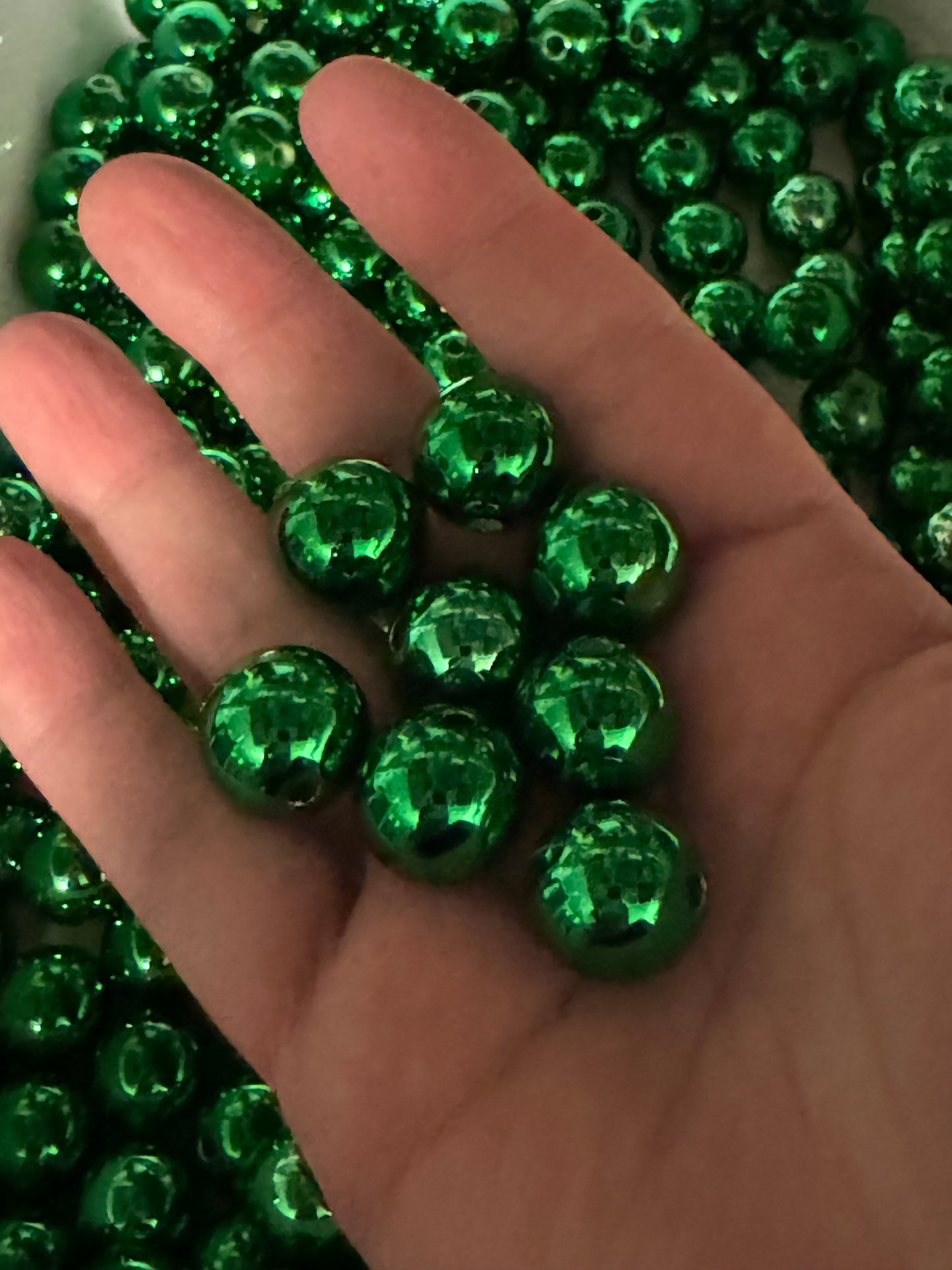 16mm Green Chrome Acrylic Bead