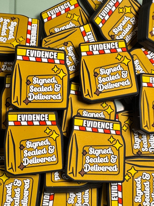 Evidence Sign, Sealed, Delivered Silicone Focal Bead