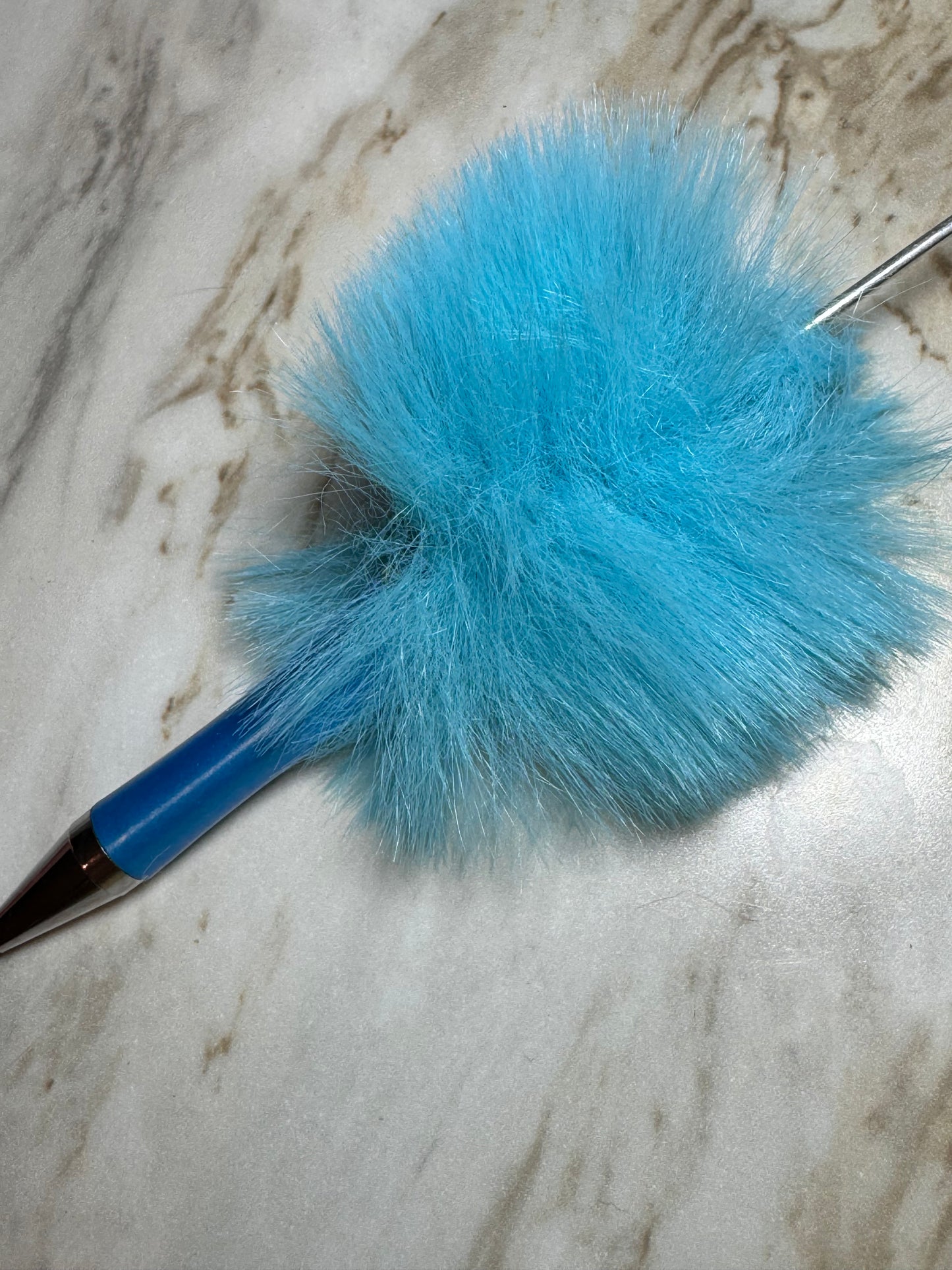 Fuzzy Plush Beadable Plastic Pen