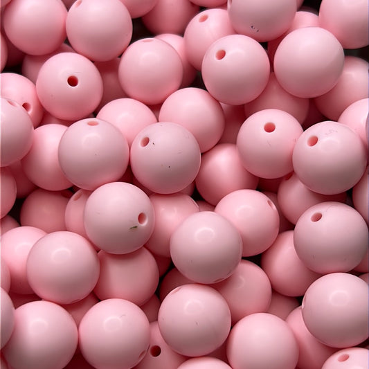 Pastel Pink 15mm Solid Color Silicone Bead