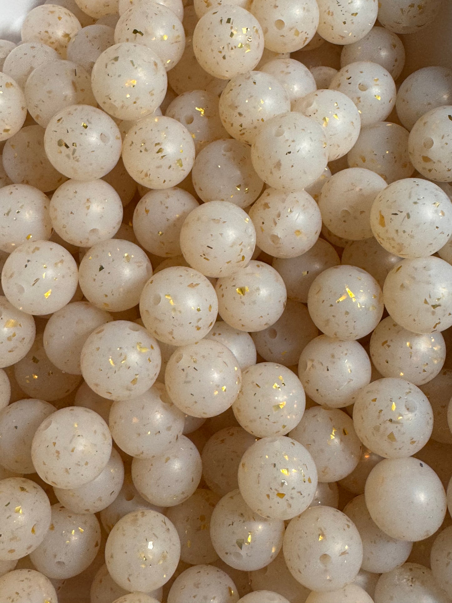 Gold 15mm Silicone Sparkle Bead