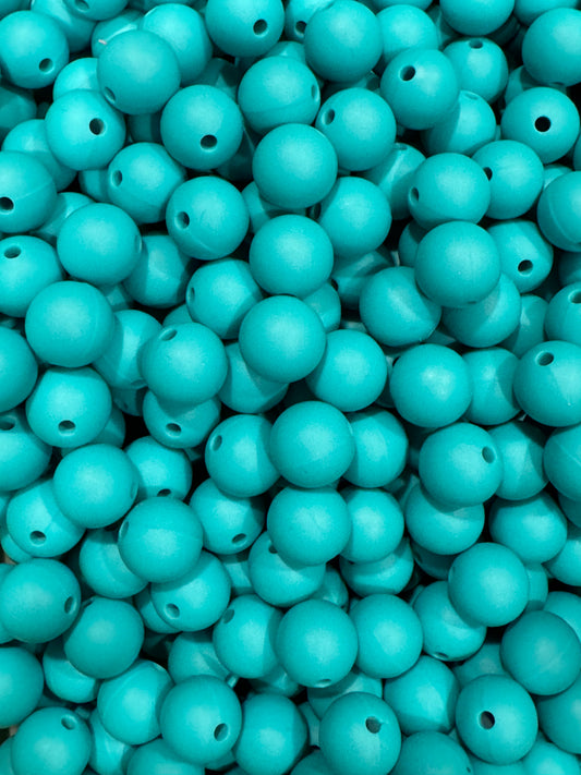 Turquoise 12mm Solid Color Round Bead