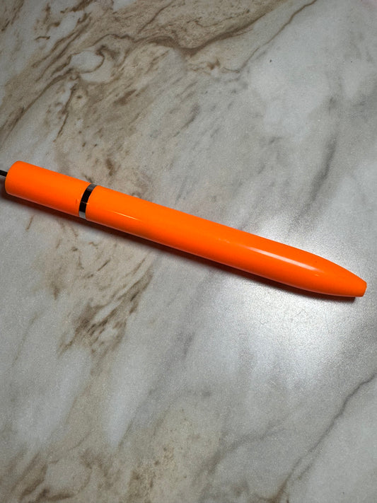 Orange Slim Style Beadable Plastic Pens