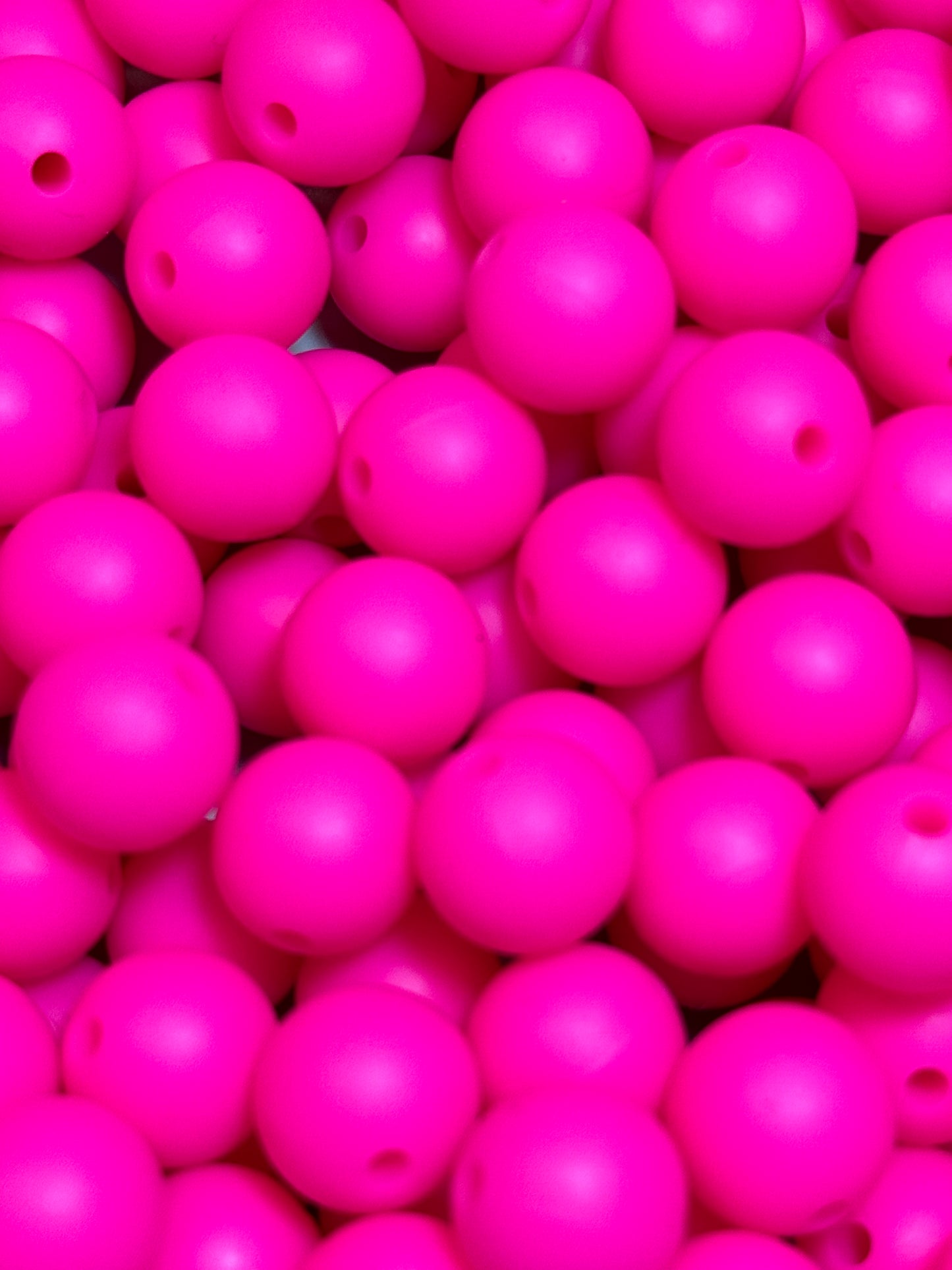 Hot Pink 12mm Solid Color Round Bead