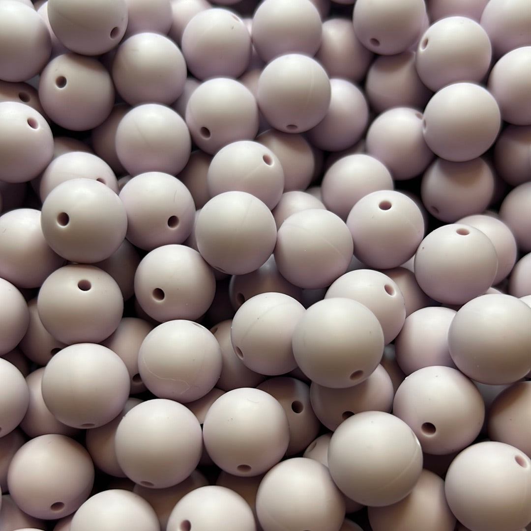 Lilac 15mm Solid Color Silicone Bead