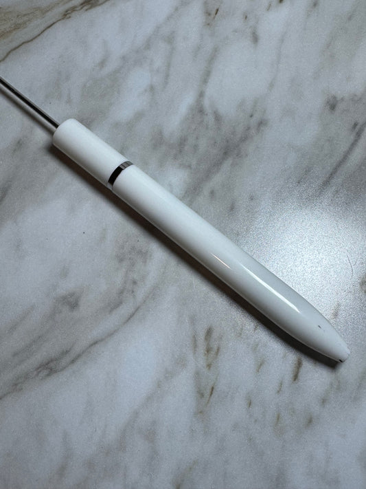 White Slim Style Beadable Plastic Pens