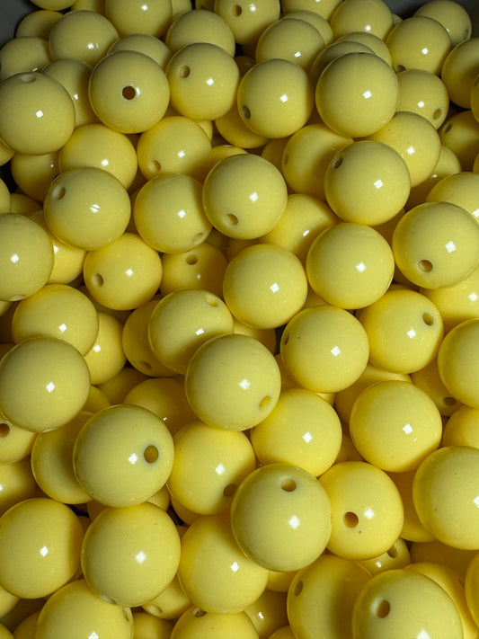 Creamy Yellow 15mm Liquid Bead