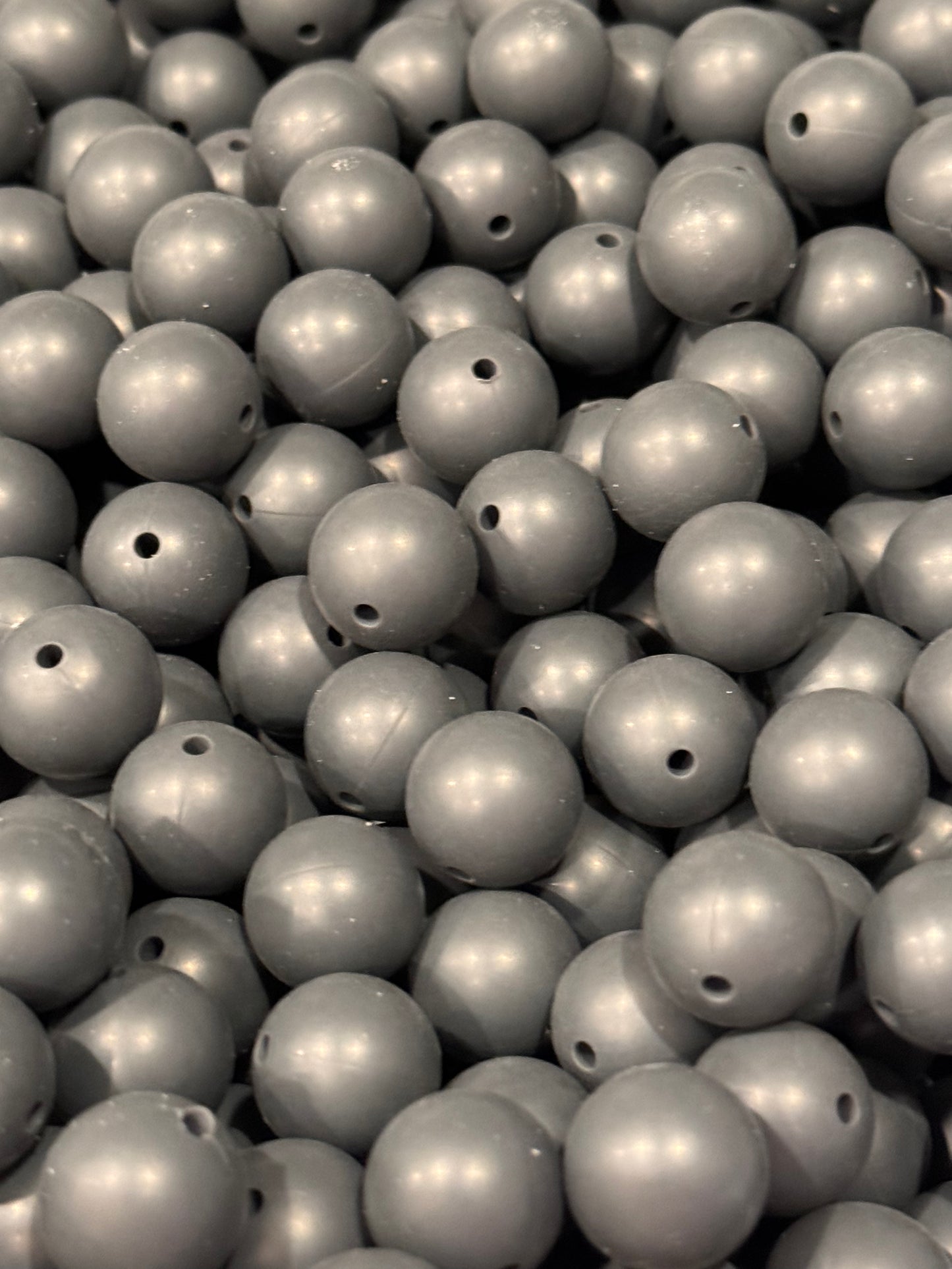 Charcoal Custom 15mm Solid Color Silicone Bead