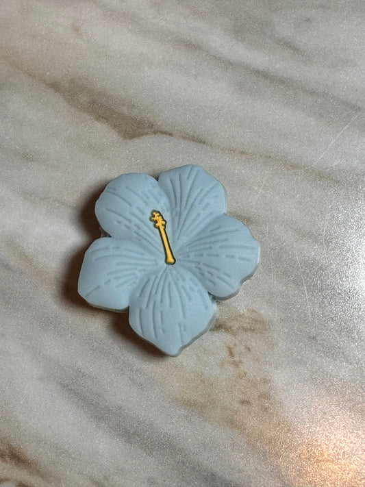 Light Blue Hibiscus Silicone Focal