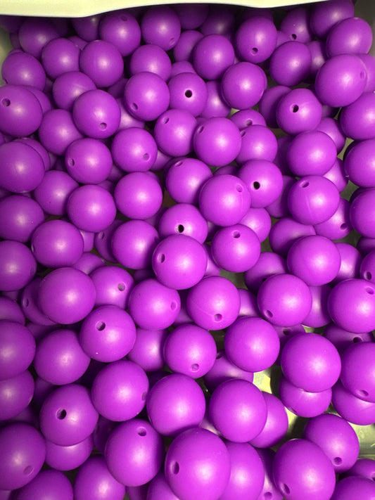 Galaxy Purple 15mm Solid Color Silicone Bead