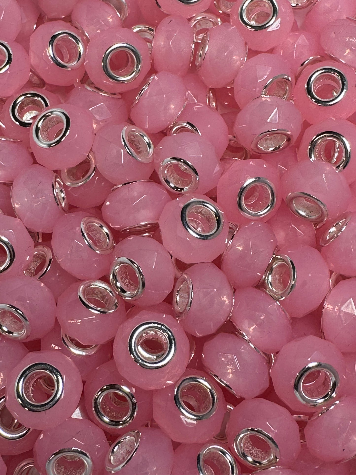 Light Pink Faceted 12mm Acrylic Spacers