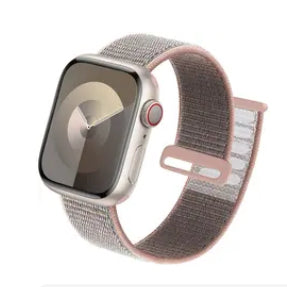 Gray and Pink Nylon Apple Watch Band