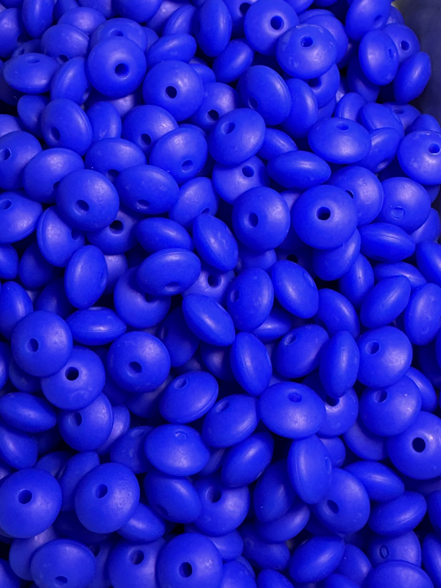 Royal Blue 12mm Solid Color Lentil Bead