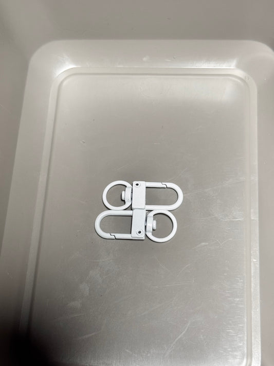 White Swivel Rounded Snap Clasps (pair of 2)