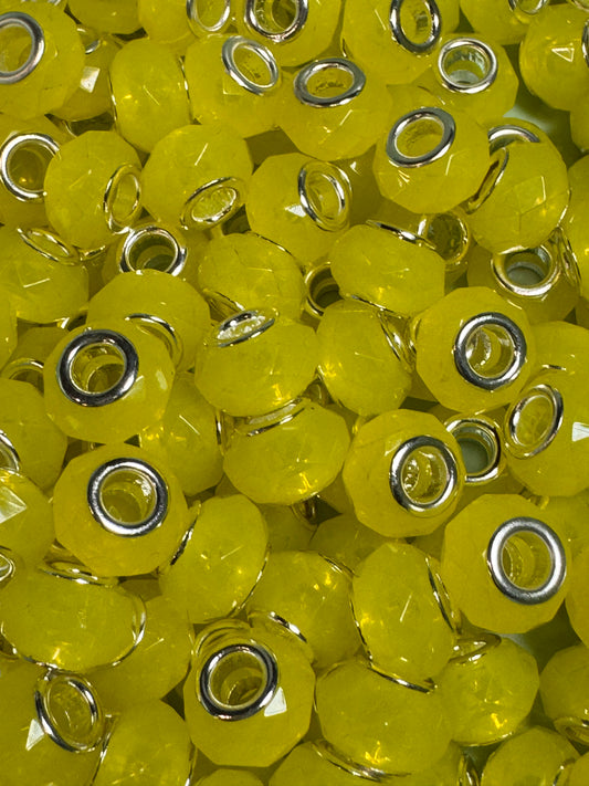 Yellow Faceted 12mm Acrylic Spacers