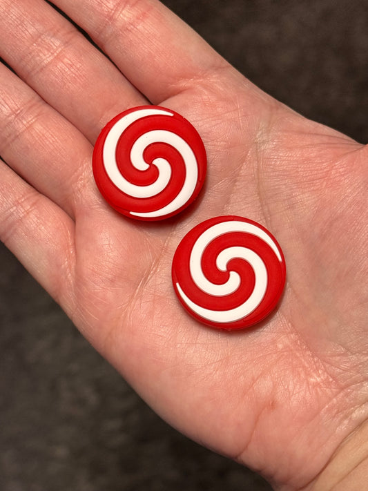 Red Swirl Candy Silicone Focal
