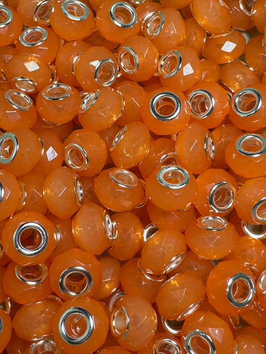 Orange Faceted 12mm Acrylic Spacers