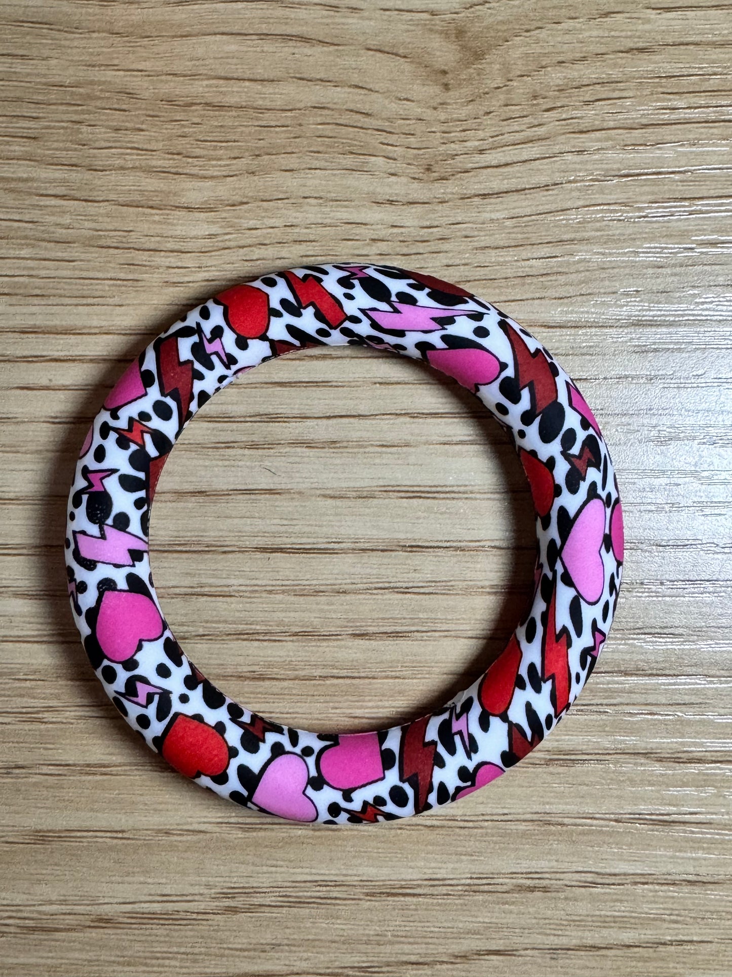 Spotted Heart 65mm Printed Silicone Ring