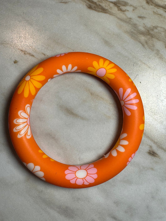 Groovy Floral 65mm Printed Silicone Ring