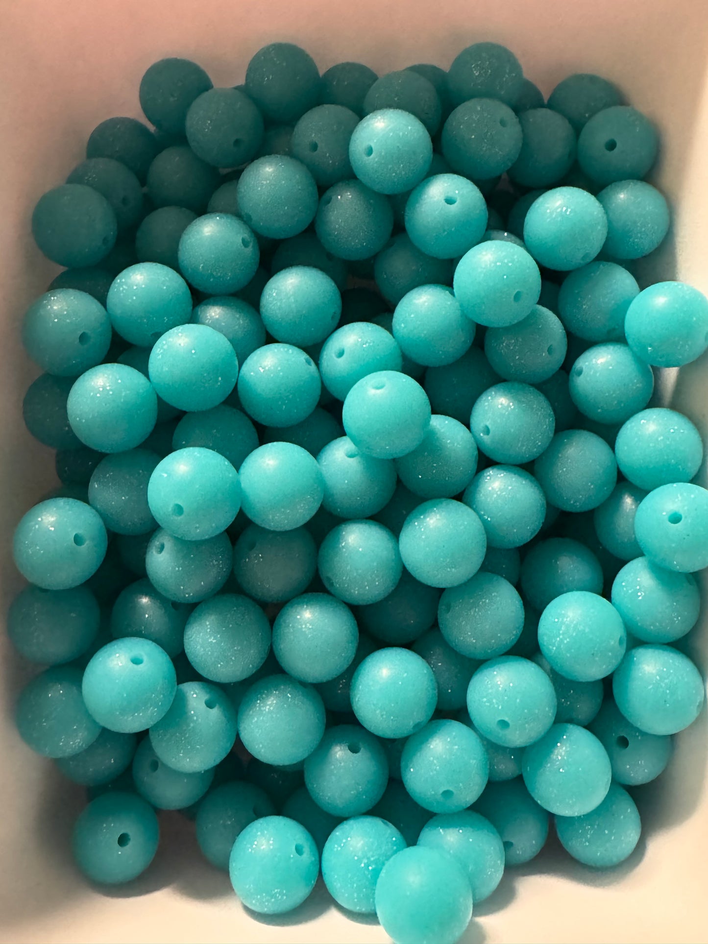 Blue Raspberry 15mm Silicone Glitter Bead