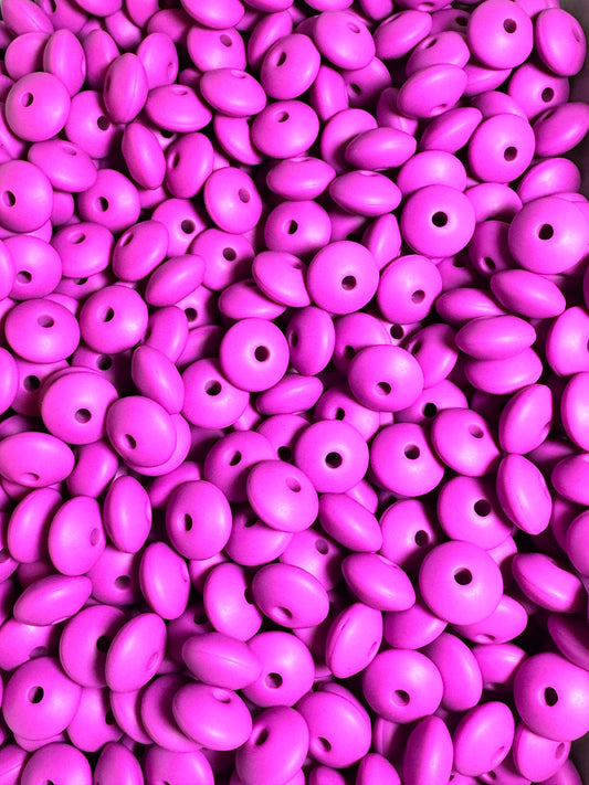 Amethyst Custom 12mm Solid Color Lentil Bead