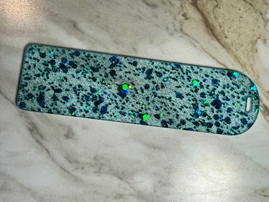 Teal Chunky Glitter Acrylic Bookmark