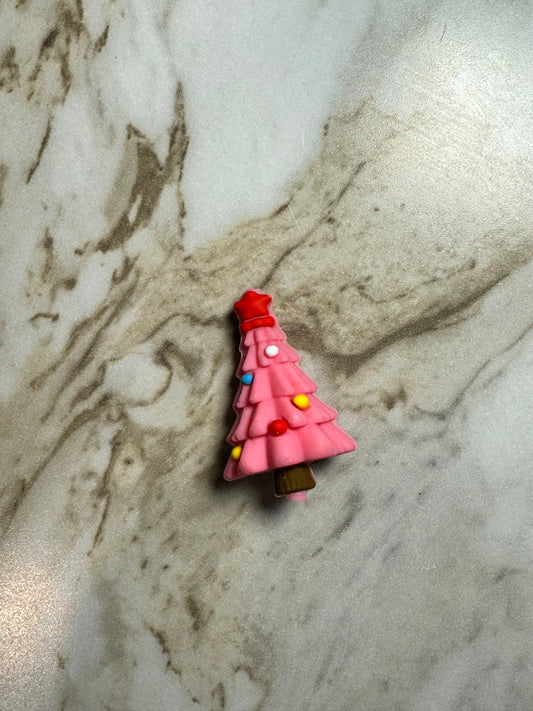 Pink Christmas Tree 3D Silicone Focal