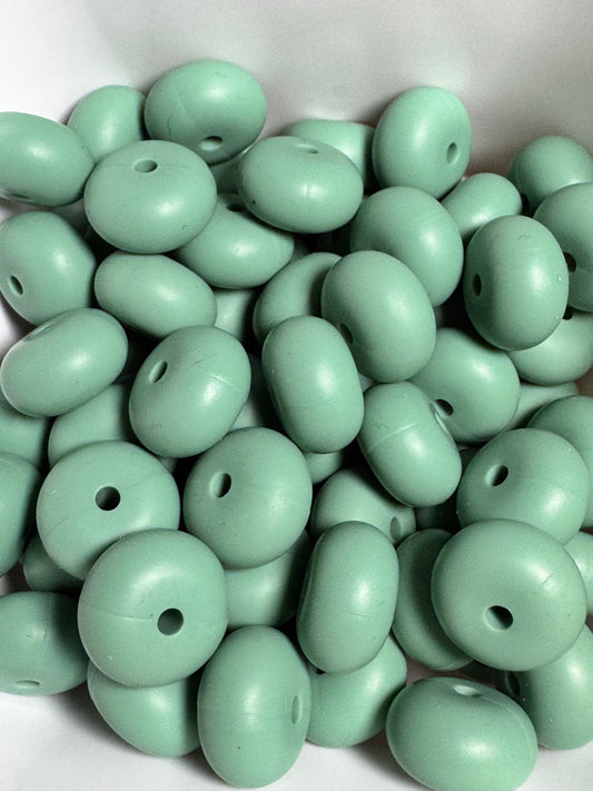 Matcha 14mm Solid Color Abacus Silicone Bead