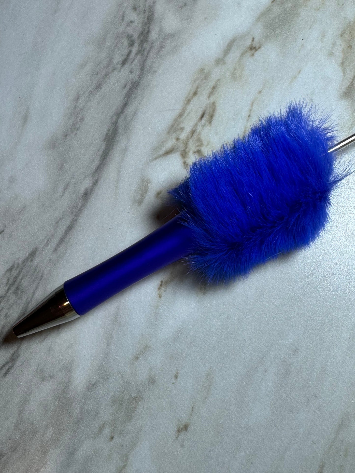 Fuzzy Plush Beadable Plastic Pen