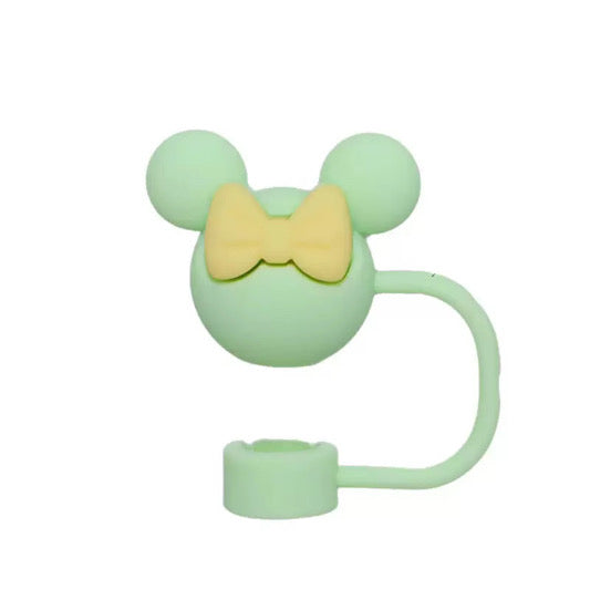 Mouse Head with Bow 3D Straw Topper