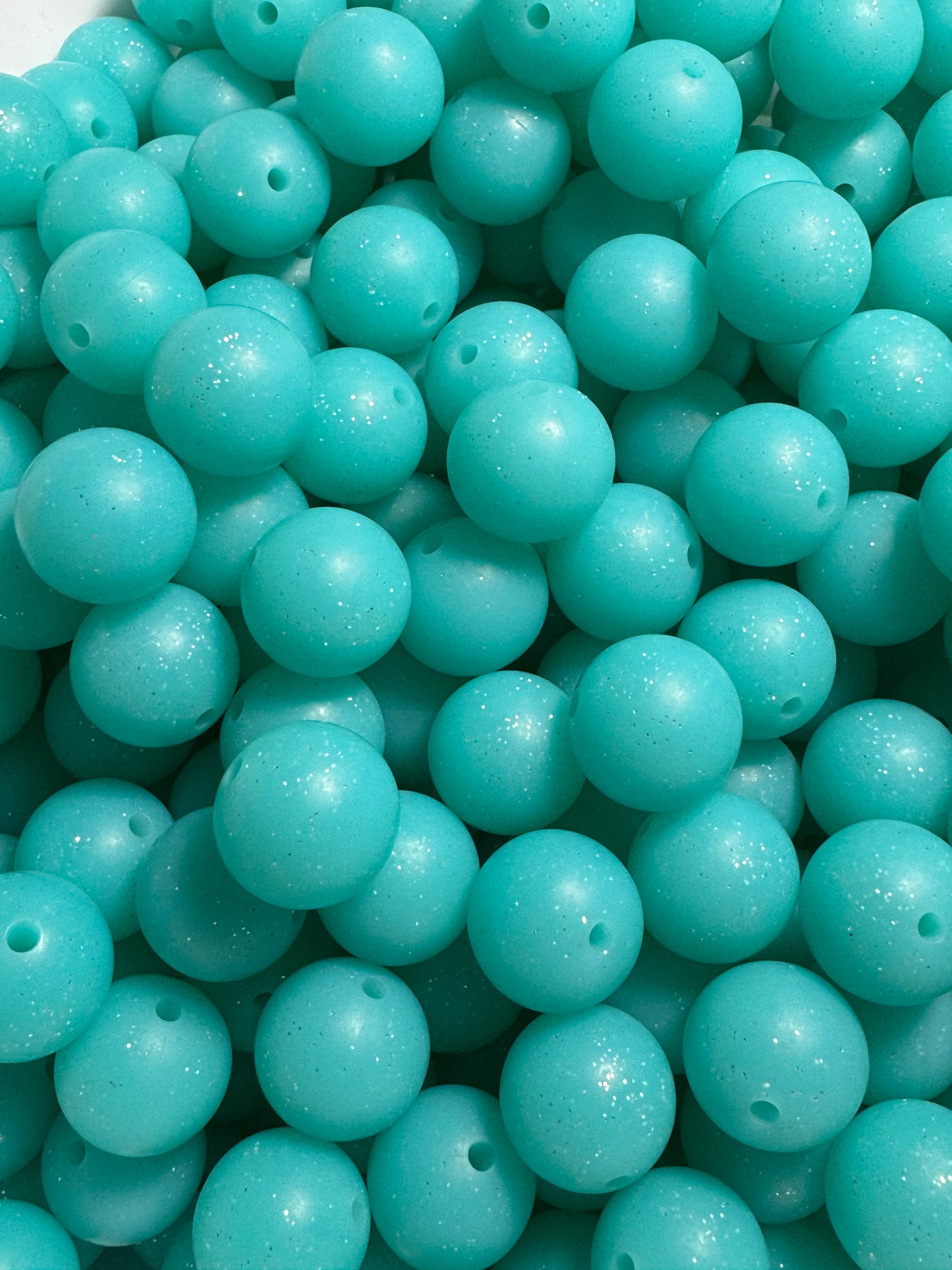 Blue Raspberry 15mm Silicone Glitter Bead