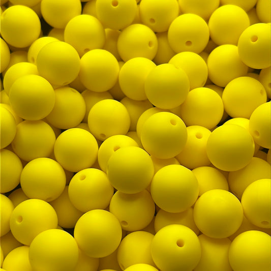 Sunshine Yellow 15mm Solid Color Silicone Bead