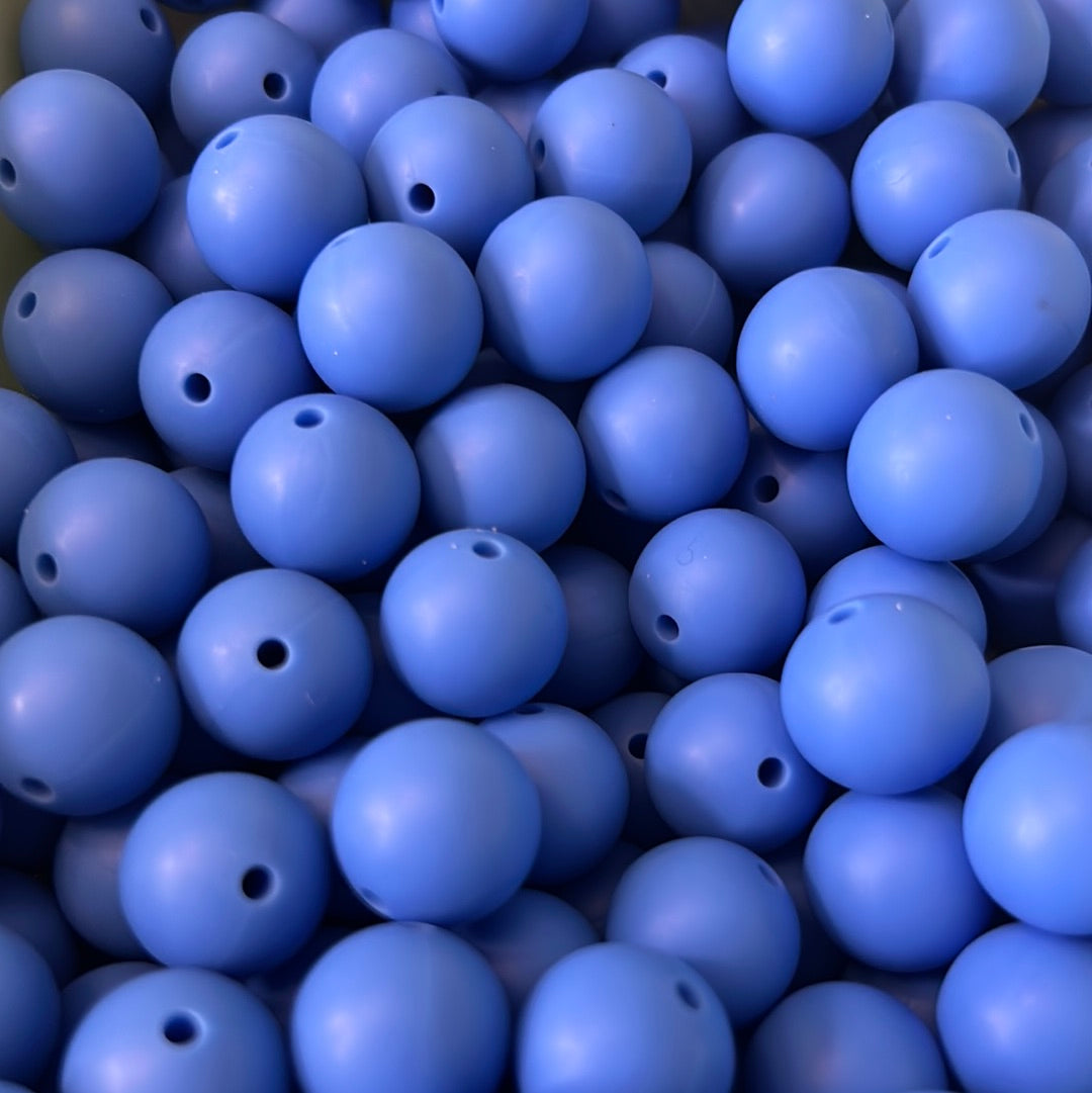 Cobalt Blue Custom 15mm Solid Color Silicone Bead