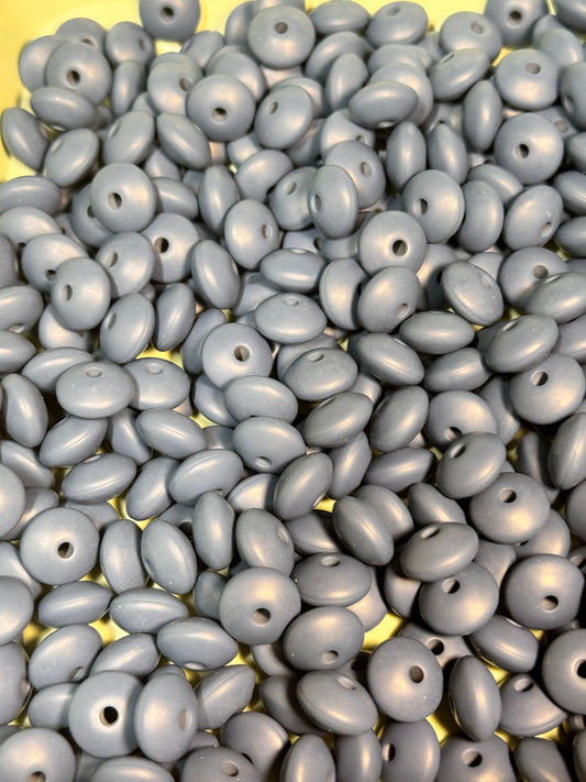 Marine Blue 12mm Solid Color Lentil Bead