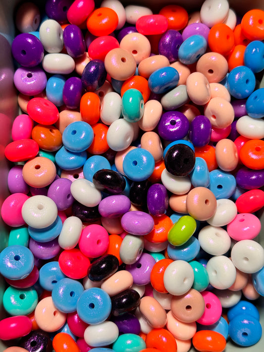 14mm Shimmery Abacus Bead Mix of 10