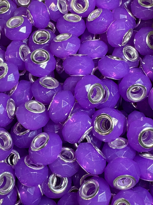 Purple Faceted 12mm Acrylic Spacers