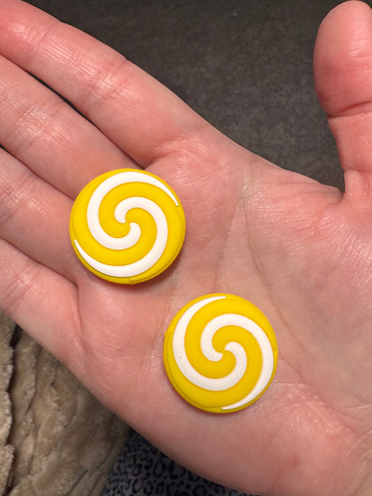 Yellow Swirl Candy Silicone Focal