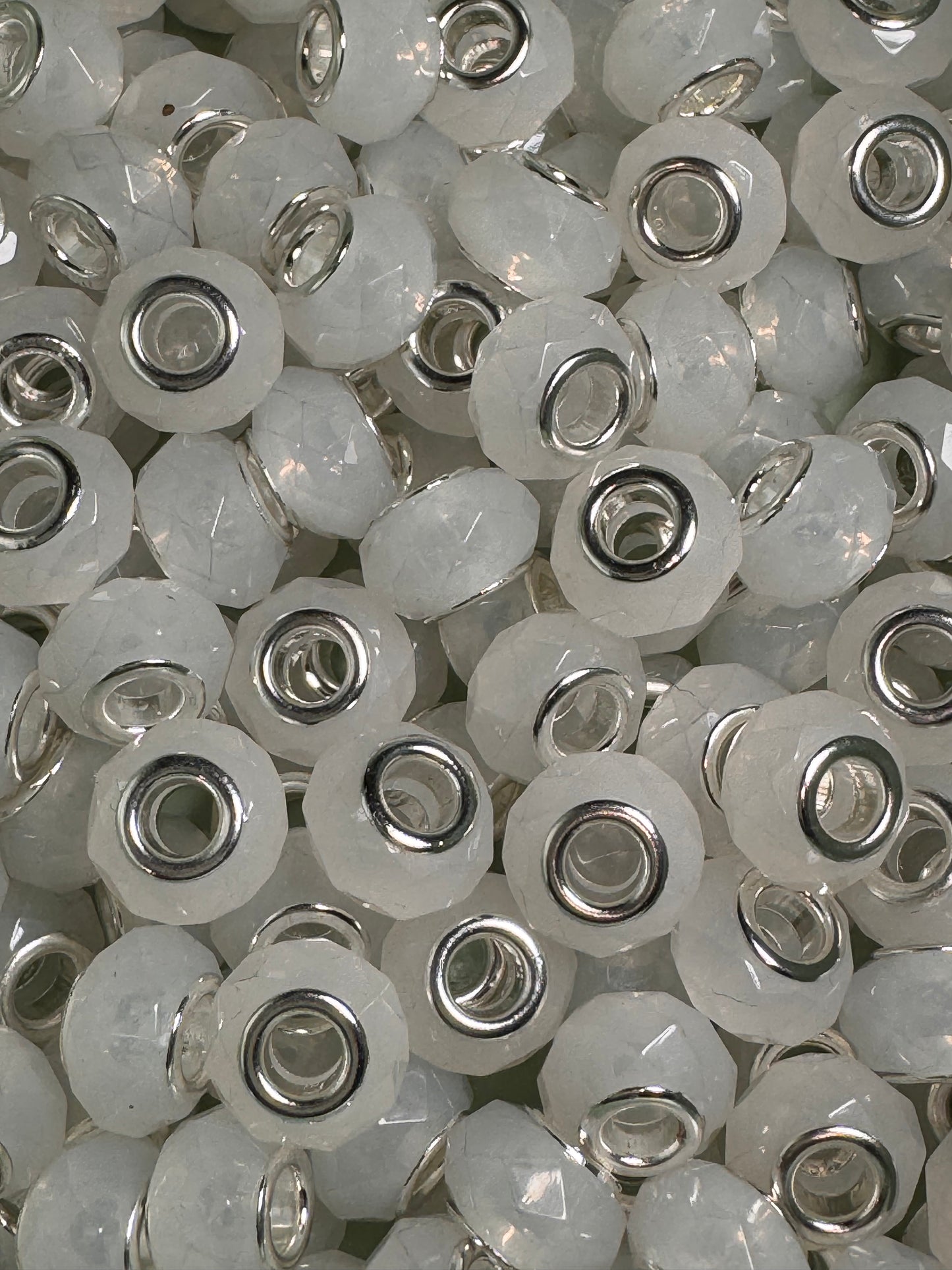 White Faceted 12mm Acrylic Spacers